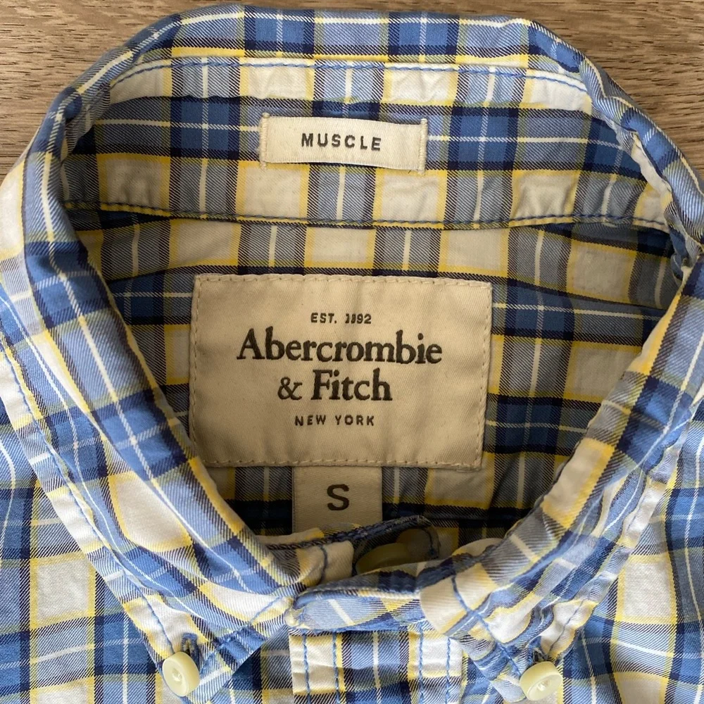 Abercrombie & Fitch Muscle Gingham L/S Sz.S - Picture 7 of 7